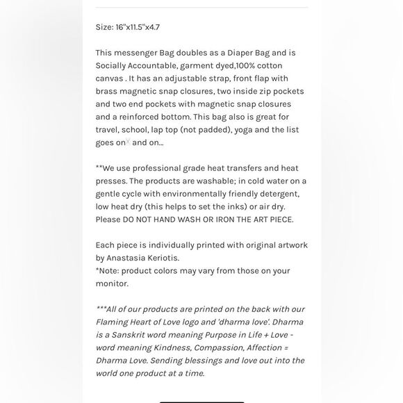 Dharma Love canvas yoga messenger‎ bag, authentic and in excellent condition. - Picture 2 of 15